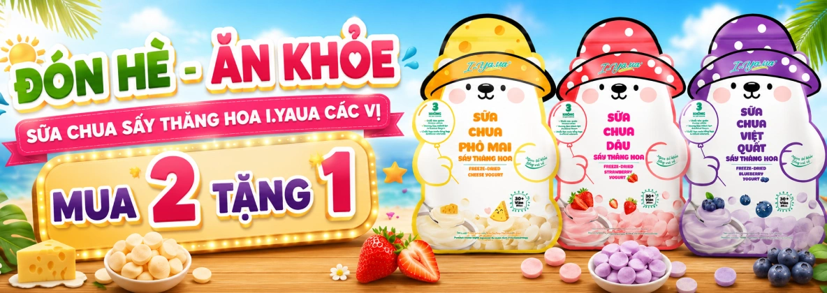 ĐÓN HÈ  - ĂN KHỎE SỮA CHUA SẤY THĂNG HOA I.YAUA CÁC VỊ - MUA 2 TẶNG 1